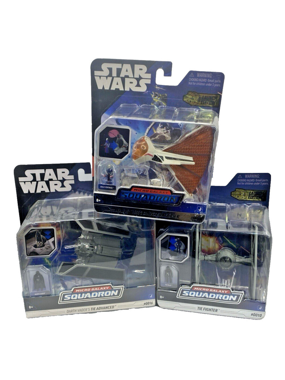 Star Wars Micro Galaxy Squadron Lot TIE Fighter Vader Ventress Launch Edition